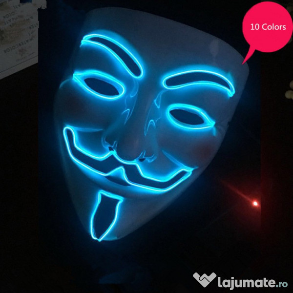 the wind is strong Editor mere Masca led Anonymous V for Vendetta Guy Fawkes anonimos, 110 lei -  Lajumate.ro
