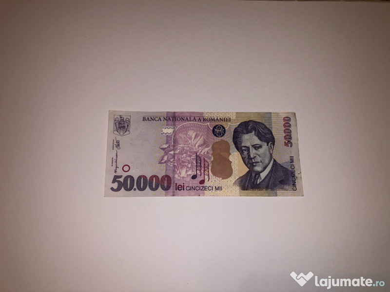 50000 Lei 2000 Bancnota De Colectie George Enescu Hartie Ban 20 Lei Lajumate Ro