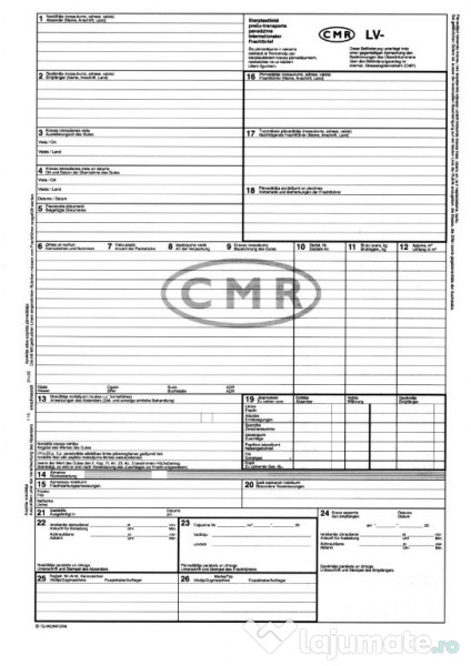 Scrisoare de transport personalizata (CMR), 20 lei - Lajumate.ro