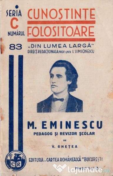 Mihai Eminescu pedagog și revizor școlar, 5 lei - Lajumate.ro