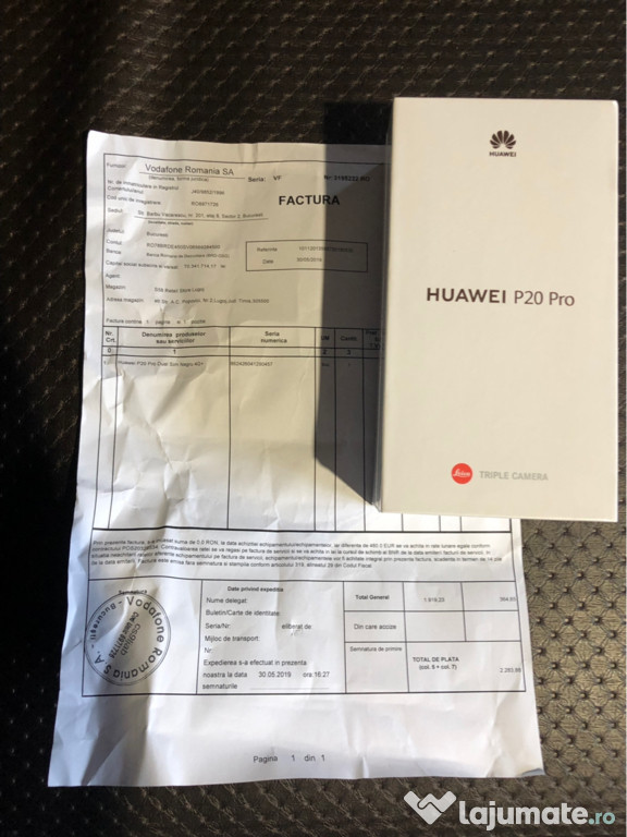 Huawei p20 pro 128/6 gb black sigilat cu factura !