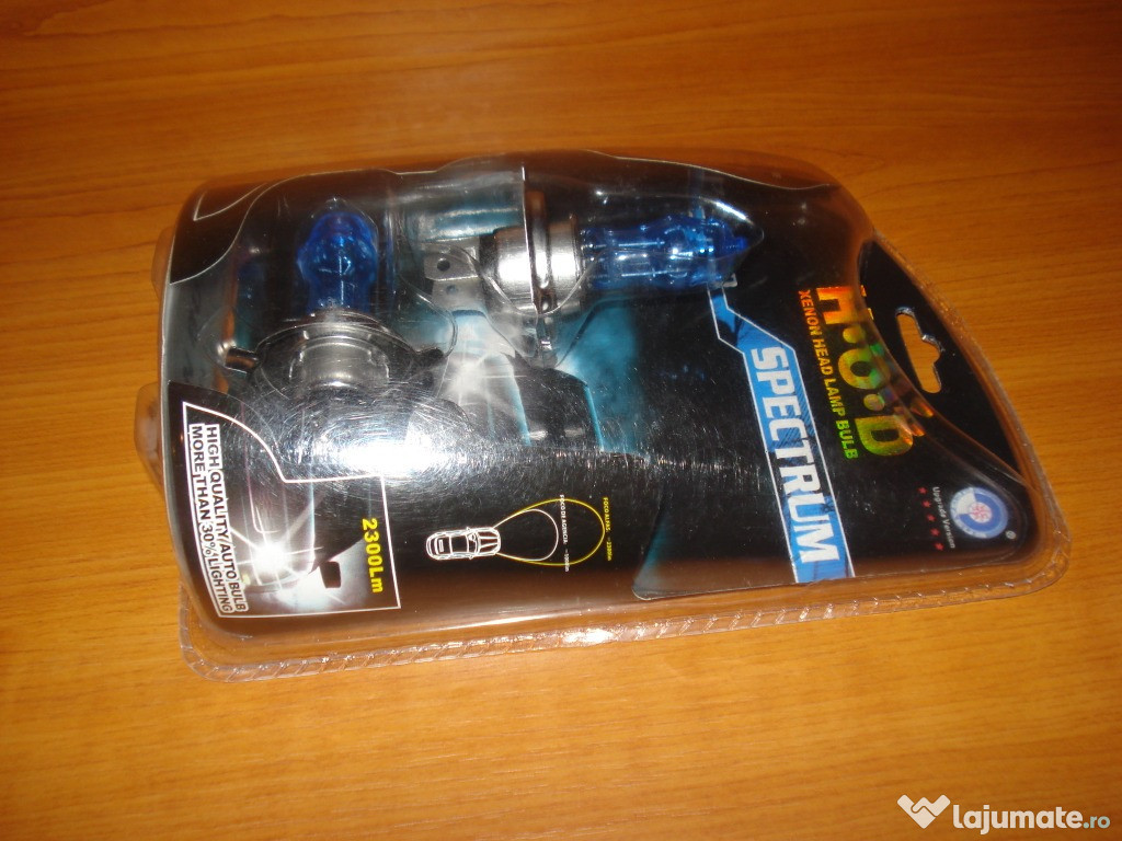 Becuri H4 H.O.D Xenon 100w 12v mufa ceramica super alb