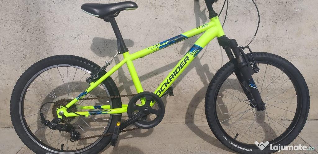 Bicicleta MTB Rockrider ST 500 VERDE NEON 20" COPII 6-9 ANI