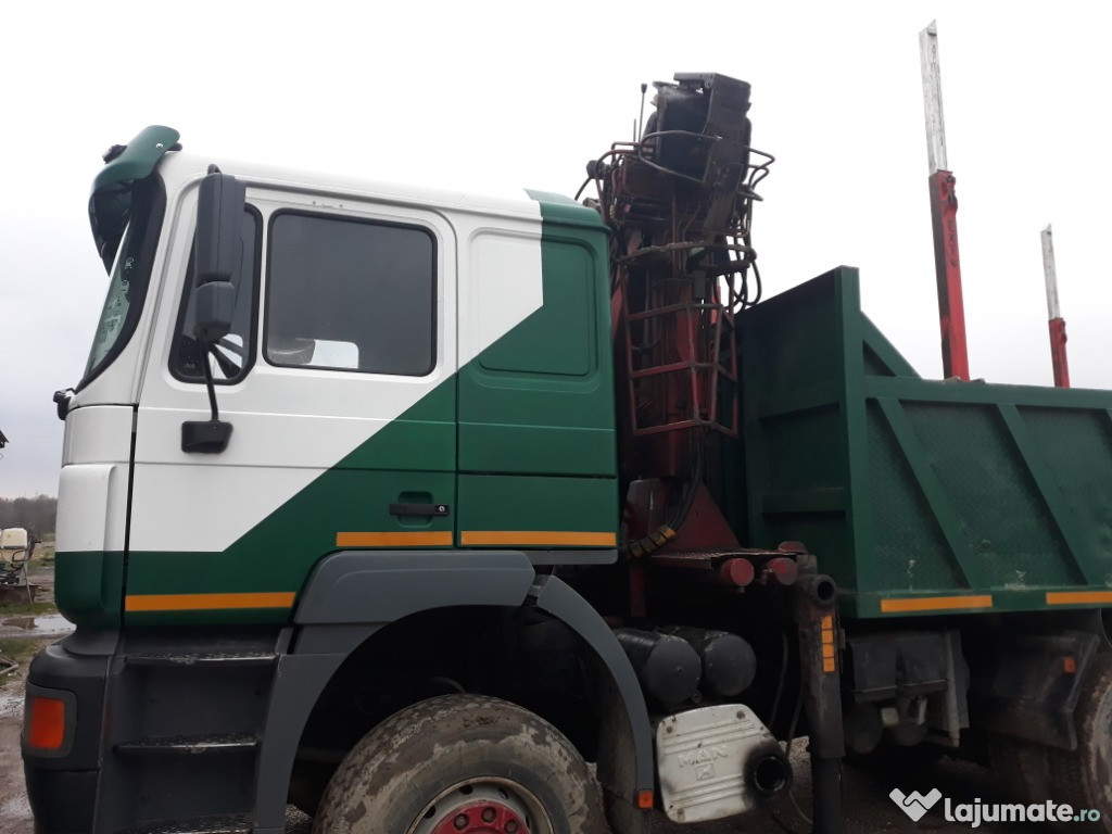 Man 6x6 cu macara graifer