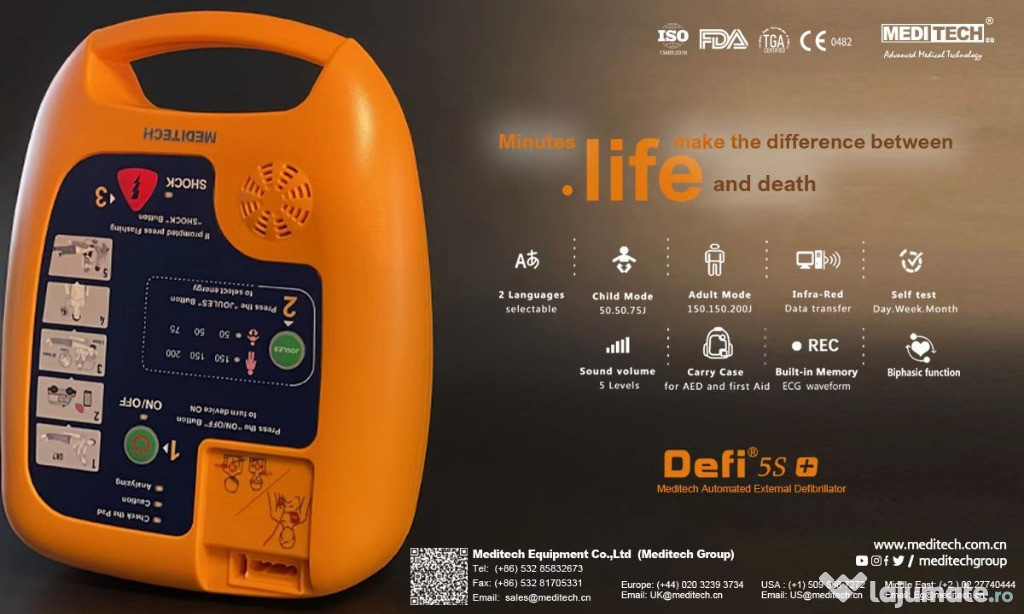 Meditech Defi5s Plus Portable AED Machine Automated External
