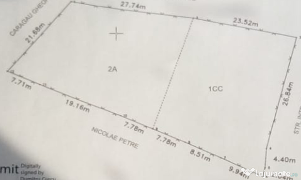 Giurgiului – Comuna Singureni- teren intravilan 1475 mp