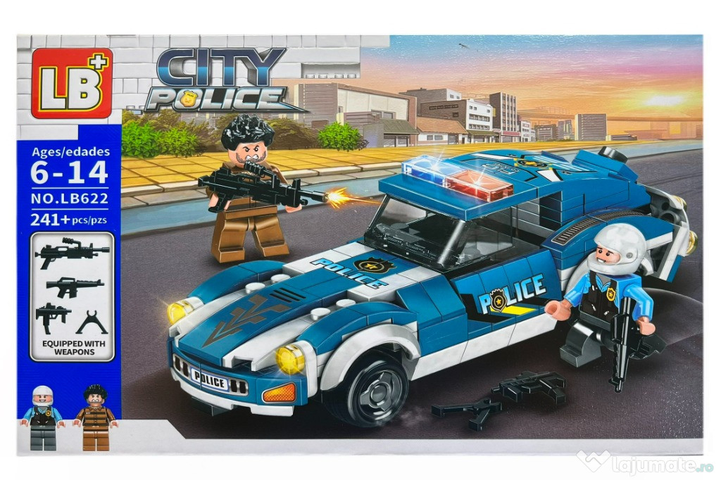Set de constructie City Police, 241 piese tip lego