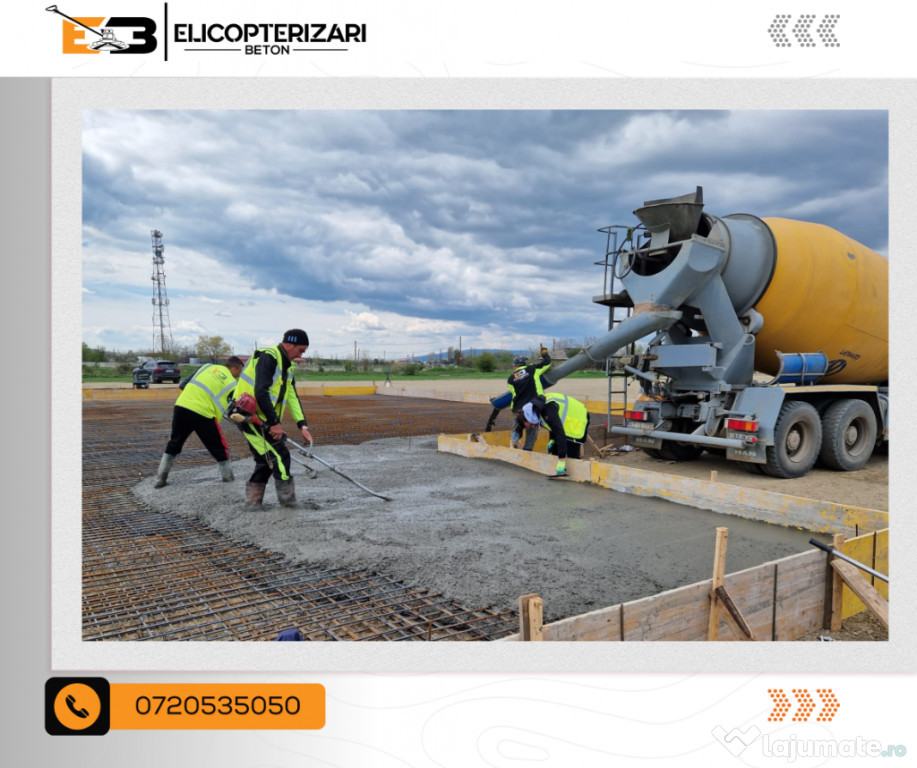Executăm lucrări turnare beton și finisare. Nivel profesional!