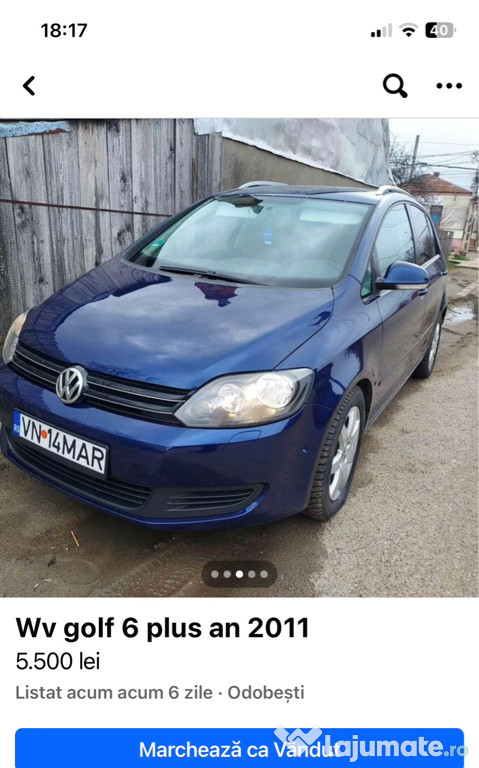 VW golf 6 plus an 2011