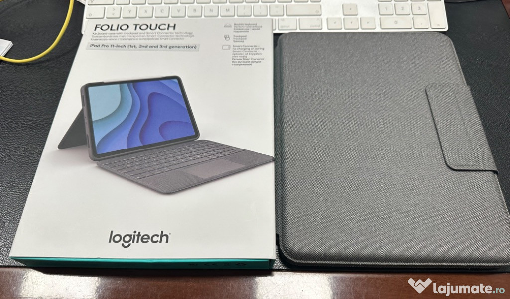 Husa cu tastatura pentru iPad Logitech Folio Touch, iPad Pro, Air