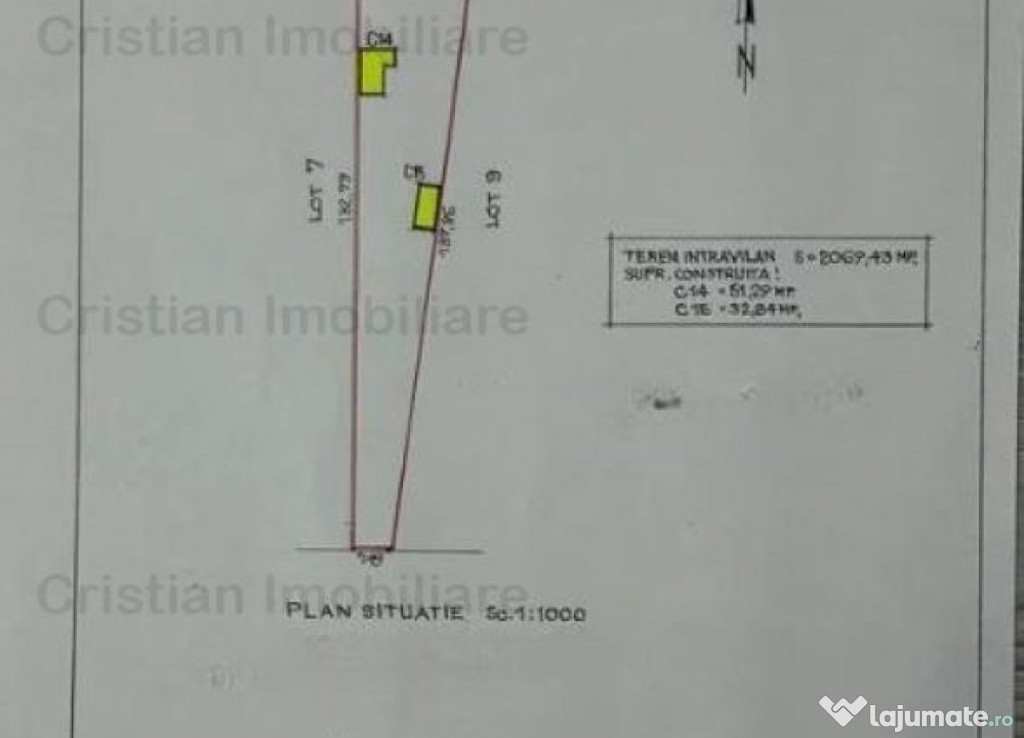 Varsatura Teren intravilan 2069 mp cu 24m deschidere stradal