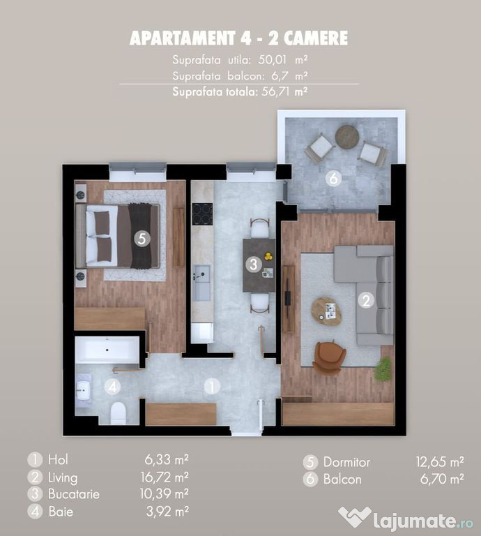 Apartament 2 cam. dec. ideal locuința sau investiție