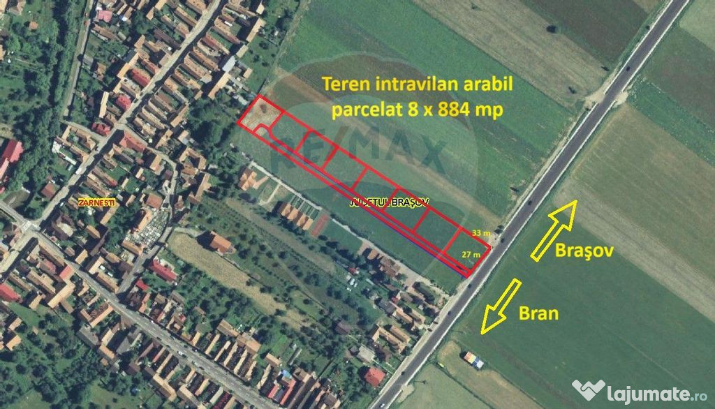 Teren intravilan, 8581 mp, Bran, DN 73