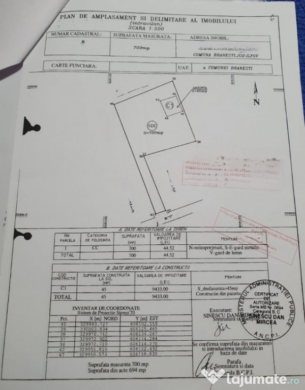 Branesti- IF, Teren intravilan 700 mp