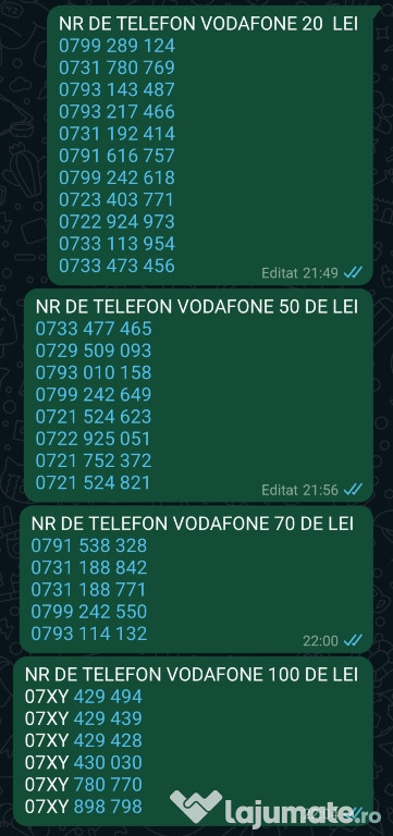 Nr. de telefon Vodafone ușor de reținut