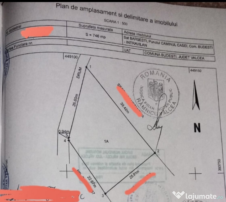 Teren Budesti 750 mp intravilan