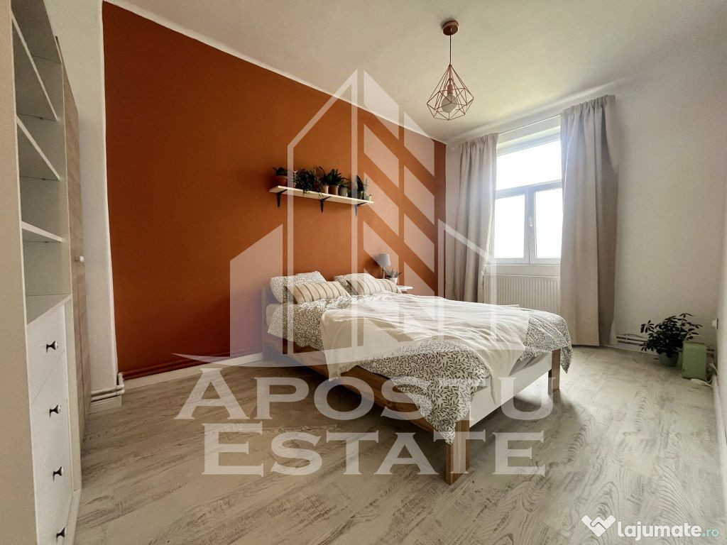 Apartament cu 2 camere, centrala proprie, curte, zona Sag...