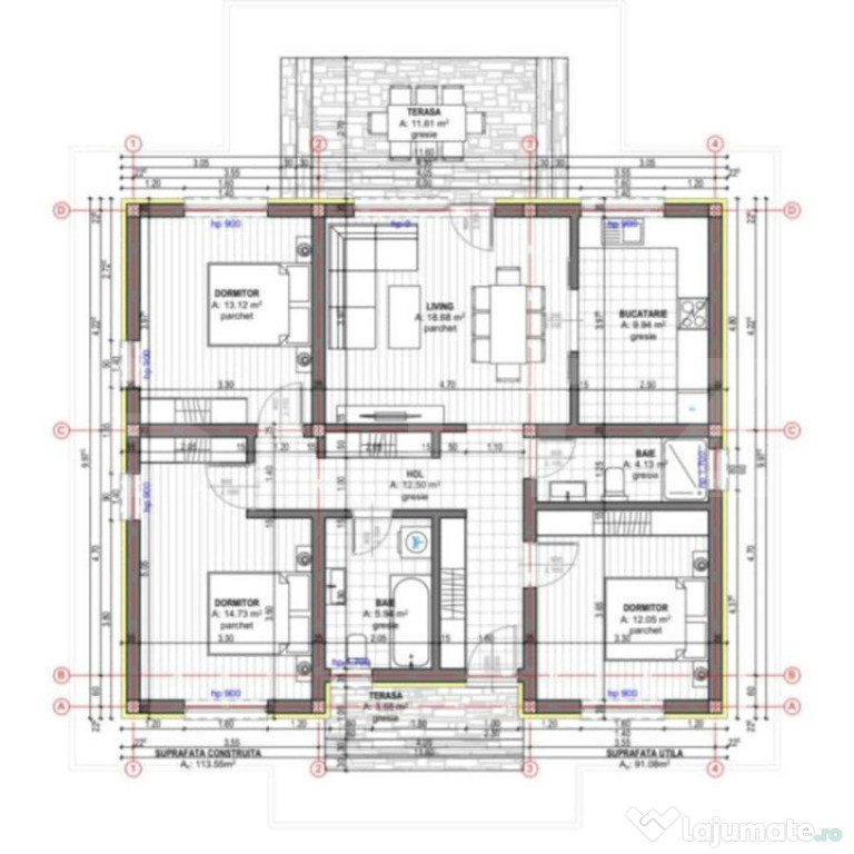 Casa 4 camere, 97 mp, zona Stupini