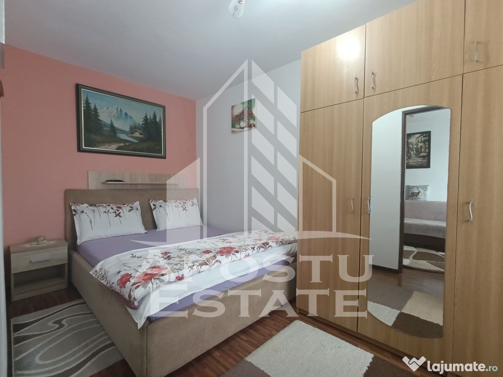 Apartament 2 camere, izolat interior, etaj 3, mobilat&uti...