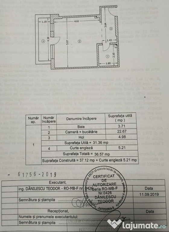 Garsoniera modificată în ap 2 camere