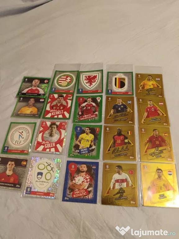 Vand/Schimb Stickete Euro 2024 Topps Gold Signature si fara semnatura