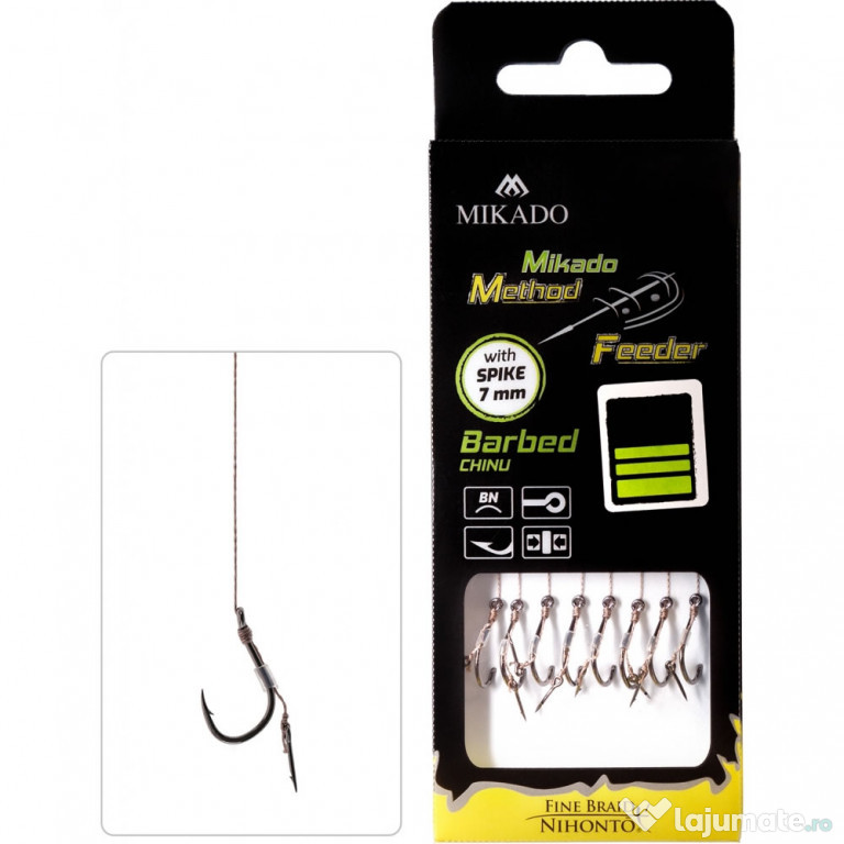 Carlige Legate MIKADO Method Feeder Rig Spin 10cm, Nr.14, 8buc/pac