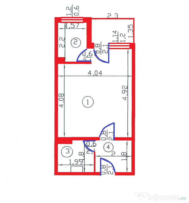 1 cam. etaj 1, 32mp, utilata+mobilata, str. Libertatii - ultracentral