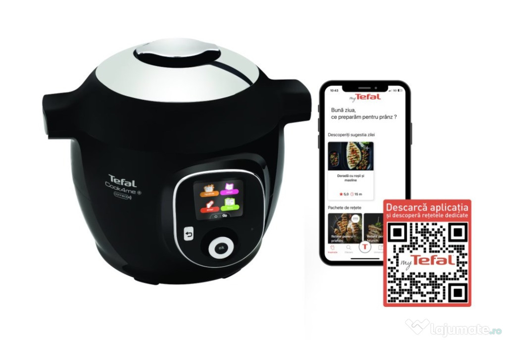 Multicooker inteligent cu gatire sub presiune Tefal Cook4Me+ Connect