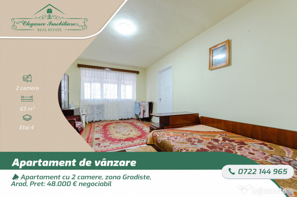 Apartament cu 2 camere, zona Gradiste, Arad