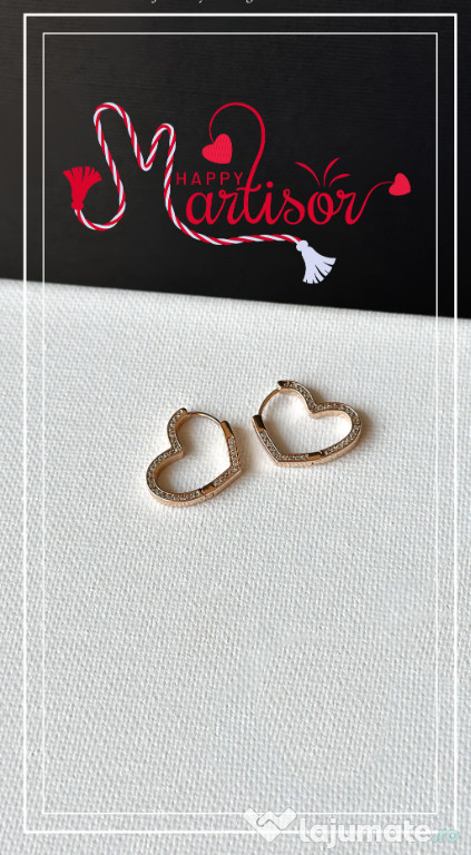 SALES! Heart Rose - Gold Plated Earrings