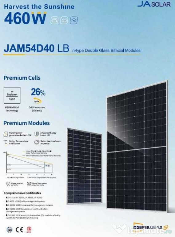 JA Solar 445w N-Type panou fotovoltaic (Longi, Trina, Canadian, Jinko)