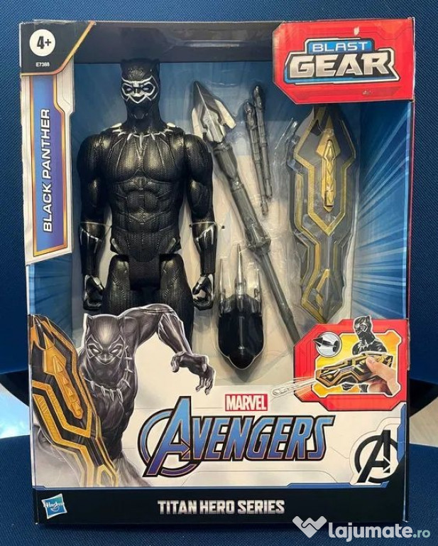 Figurina Marvel Avengers Black Panther Titan Hero Blast Gear - NOU