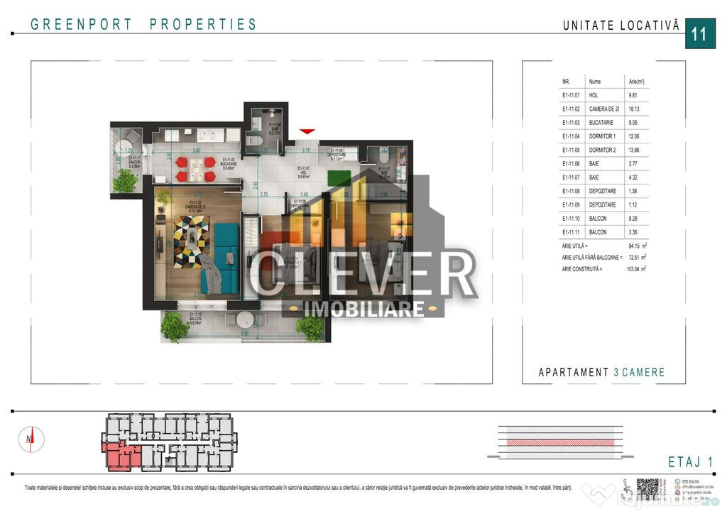 Titan-Pallady Apartament 3 camere 2 Bai Suprafata Generoasa