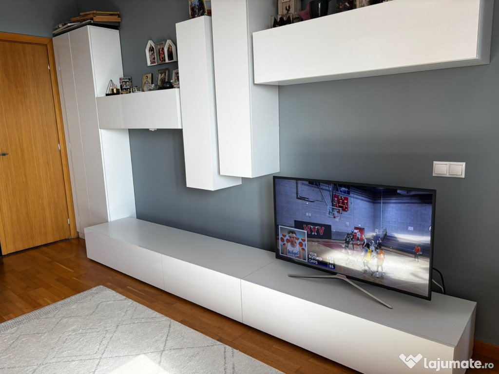 Set mobilier living modern – alb lucios