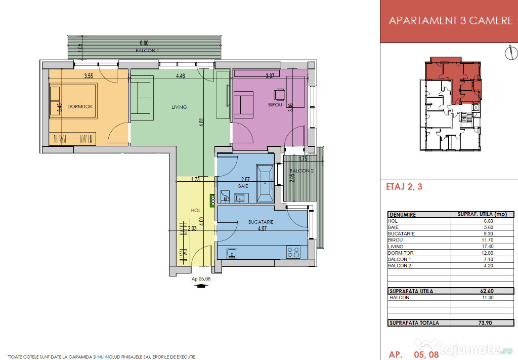 Apartament 3 camere Postalionului Tudor Arghezi