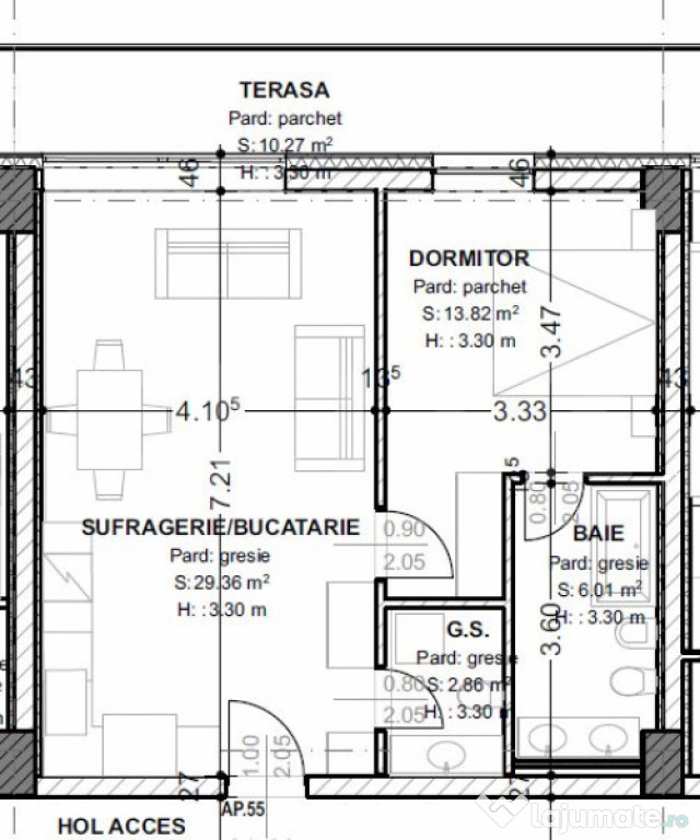 Apartament 2 Camere | 62 mp utili | 2 băi | Terasă 10 mp |