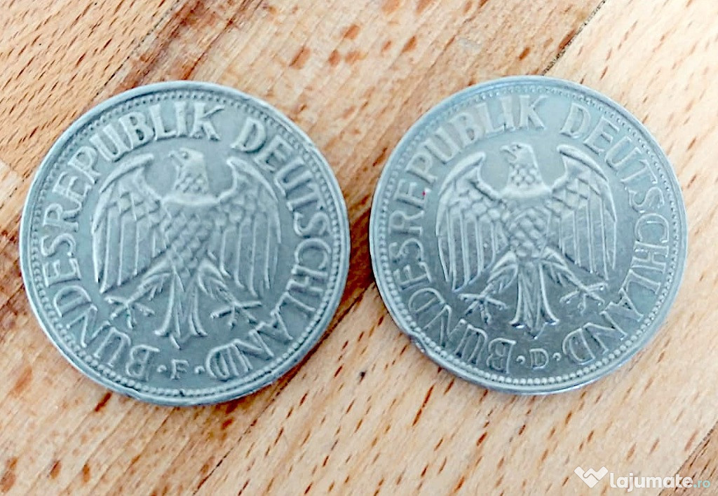 Deutsche Mark 1960 ''F'' 1965 ''D'' moneda colectie marca germana