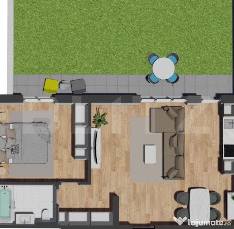 2 Camere | Terasa 50 mp | Zona Vivo