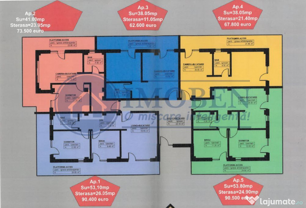 2 Camere-Etaj 1-Bloc nou-Centrala termica-Loc de parcare-...