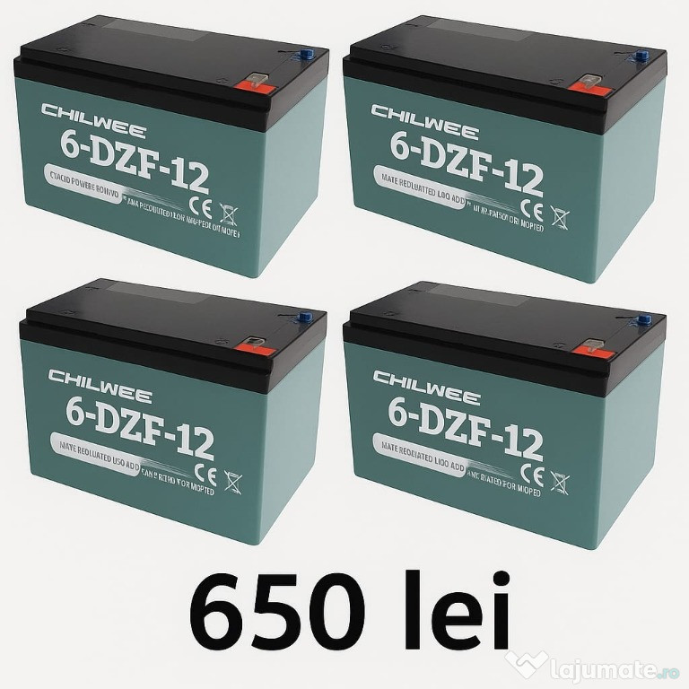 Set 4 baterii Gel Chilwee 6-DZF-12 pentru scuter electric ( 48V 12Ah)