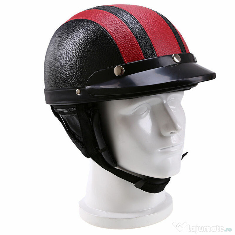Casti Motocicleta NOI tip Harley Davidson acoperite in piele ochelari