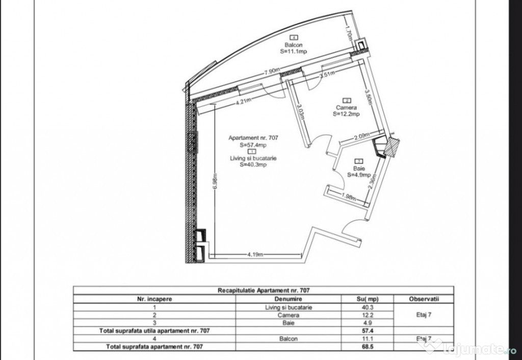 Apartament cu 2 camere, 68,5 mp, Ansamblu Rezidential, Zoril