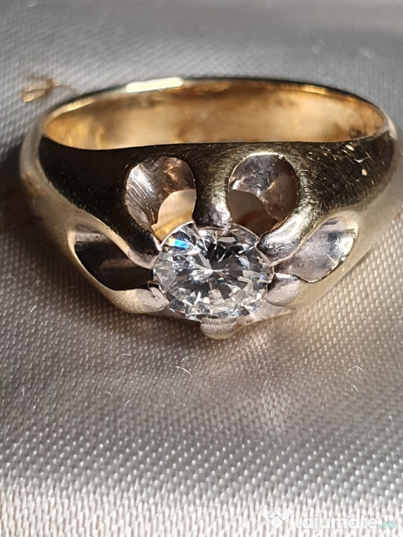 Raritate Ghiul GYPSY aur masiv cu diamant natural IF FLAWLESS 0,85CT