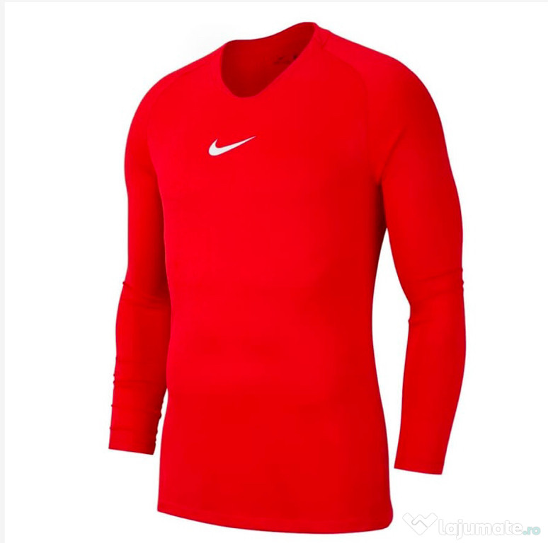 Tricou compresiv cu mânecă lungă Nike Park First Layer roșu.