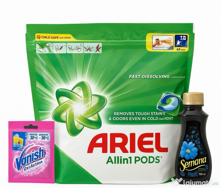 Ariel All-in-1 PODS 65 capsule + CADOU Semana & Vanish!