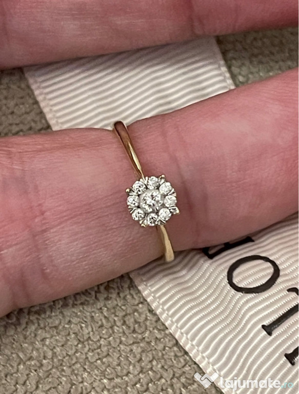 Inel de logodna Teilor aur galben diamante de 0.20ct