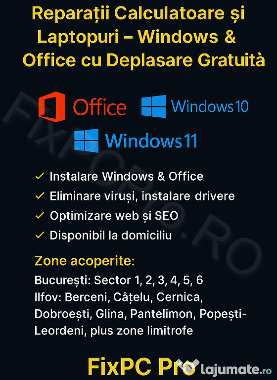 Instalare Windows, Office, Reparații IT – Acasă sau la Birou