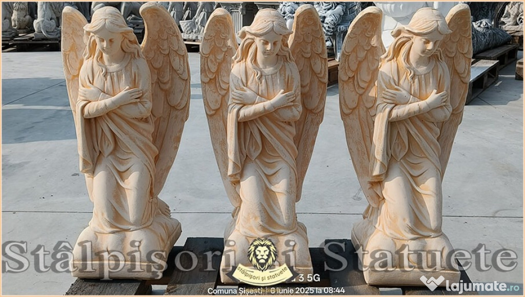 Statuetă îngeraș, galben patinat, model S59.