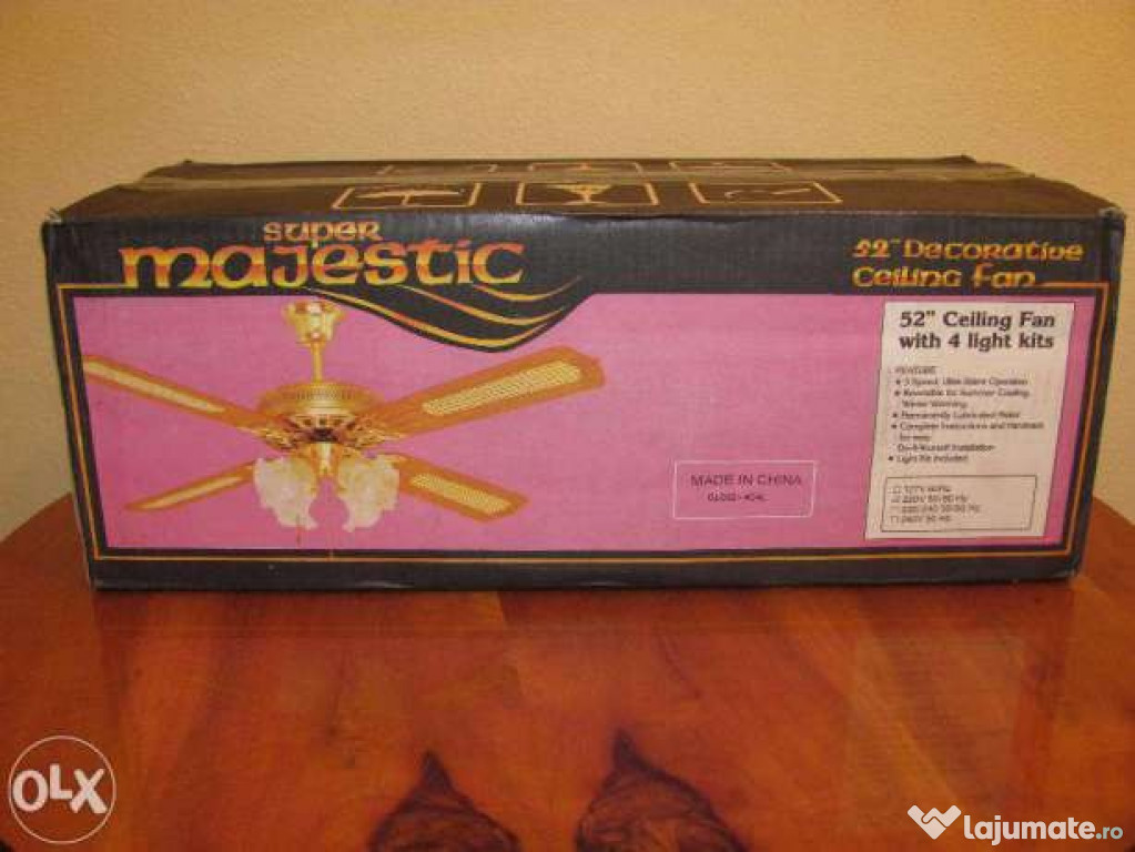 Lustră cu 4 abajururi și ventilator NOUĂ