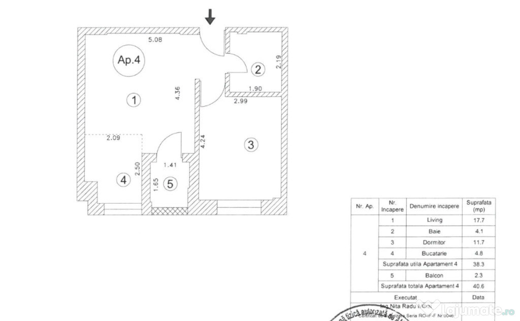 Apartament 2 camere de tip studio, gata de mutat